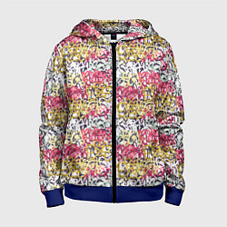 Толстовка на молнии детская Граффити с узорами, цвет: 3D-синий