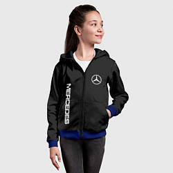 Толстовка на молнии детская Mercedes benz logo white auto, цвет: 3D-синий — фото 2