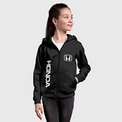 Толстовка на молнии детская Honda white logo auto, цвет: 3D-черный — фото 2