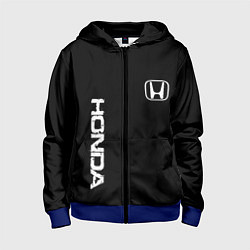 Толстовка на молнии детская Honda white logo auto, цвет: 3D-синий