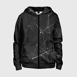Толстовка на молнии детская Плексус чёрный, цвет: 3D-черный