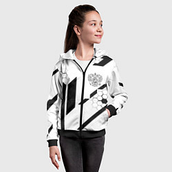 Толстовка на молнии детская Герб Рф текстура геймер, цвет: 3D-черный — фото 2