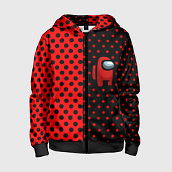 Толстовка на молнии детская Among us geometry dot, цвет: 3D-черный