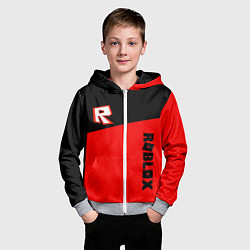 Толстовка на молнии детская Roblox geometry red, цвет: 3D-меланж — фото 2