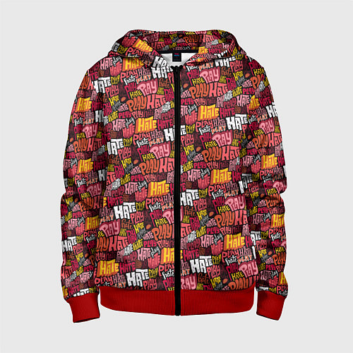 Детская толстовка на молнии Разыгрывай неприязнь / 3D-Красный – фото 1