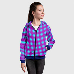 Толстовка на молнии детская Паттерн кругов и ромбов, цвет: 3D-синий — фото 2