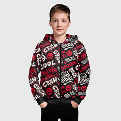 Толстовка на молнии детская Крутая команда, цвет: 3D-черный — фото 2