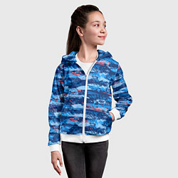 Толстовка на молнии детская Яркий абстрактный рисунок для спорта, цвет: 3D-белый — фото 2