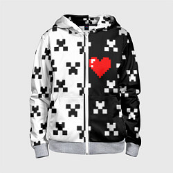 Толстовка на молнии детская Minecraft pattern love, цвет: 3D-меланж