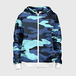 Толстовка на молнии детская Камуфляж спецназа, цвет: 3D-белый
