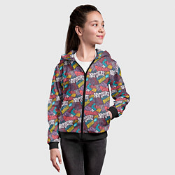 Толстовка на молнии детская Сомнения, цвет: 3D-черный — фото 2