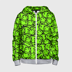 Толстовка на молнии детская Nirvana green logo smile, цвет: 3D-меланж