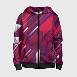 Толстовка на молнии детская Абстракция графика экстремальной формы, цвет: 3D-черный