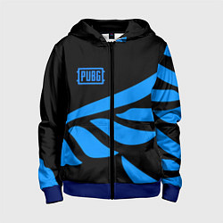 Толстовка на молнии детская PUBG крылья, цвет: 3D-синий