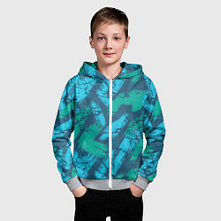 Толстовка на молнии детская Абстракция узорчатая кисть, цвет: 3D-меланж — фото 2