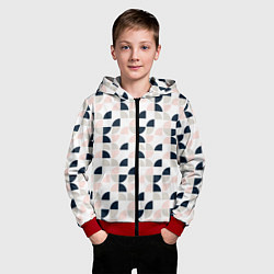 Толстовка на молнии детская Узор полукруг, цвет: 3D-красный — фото 2