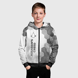Толстовка на молнии детская Assassins Creed - white gradient по-вертикали, цвет: 3D-черный — фото 2