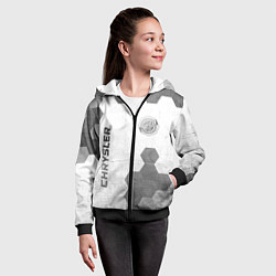 Толстовка на молнии детская Chrysler - white gradient вертикально, цвет: 3D-черный — фото 2