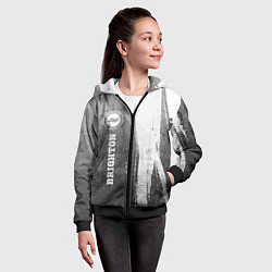 Толстовка на молнии детская Brighton - grey gradient по-вертикали, цвет: 3D-черный — фото 2