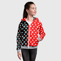 Толстовка на молнии детская Roblox glitch pattern, цвет: 3D-меланж — фото 2