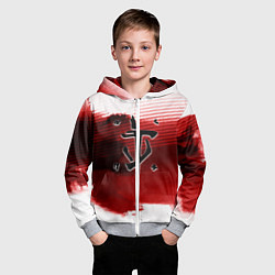 Толстовка на молнии детская Doom eternal logo краски, цвет: 3D-меланж — фото 2