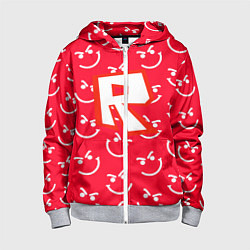 Толстовка на молнии детская Roblox smile pattern, цвет: 3D-меланж