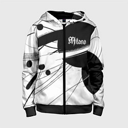 Толстовка на молнии детская Milano - fashion abstraction, цвет: 3D-черный