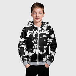 Толстовка на молнии детская Все рэперы черно белый, цвет: 3D-меланж — фото 2