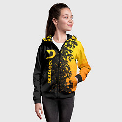 Толстовка на молнии детская Deadlock - gold gradient по-вертикали, цвет: 3D-черный — фото 2