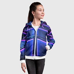 Толстовка на молнии детская Неоновая световая конструкция, цвет: 3D-белый — фото 2