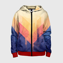 Толстовка на молнии детская Abstract art - geometric shapes, цвет: 3D-красный