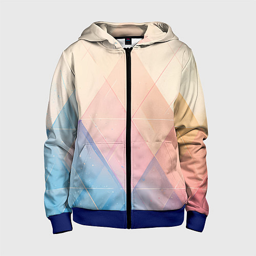Детская толстовка на молнии Abstract art - triangle / 3D-Синий – фото 1
