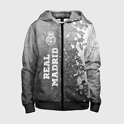 Толстовка на молнии детская Real Madrid - grey gradient по-вертикали, цвет: 3D-черный