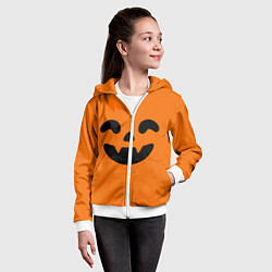 Толстовка на молнии детская Весёлая тыква верх, цвет: 3D-белый — фото 2