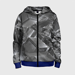 Толстовка на молнии детская Прозрачные кубы, цвет: 3D-синий