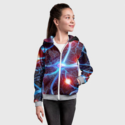 Толстовка на молнии детская Нейронная сеть - аксоны, цвет: 3D-меланж — фото 2