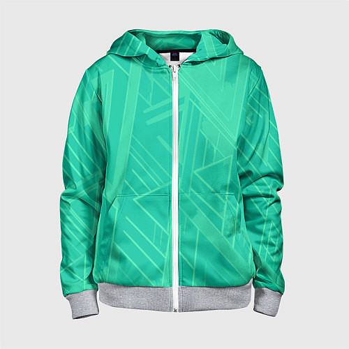 Детская толстовка на молнии Мятный зелёный однотонный геометричный / 3D-Меланж – фото 1