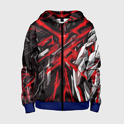 Толстовка на молнии детская Красный и черный абстрактный фон, цвет: 3D-синий