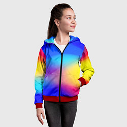 Толстовка на молнии детская Линии геометрии градиент, цвет: 3D-красный — фото 2