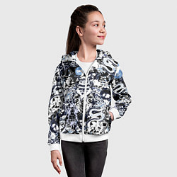 Толстовка на молнии детская Японский самурай и драконы, цвет: 3D-белый — фото 2