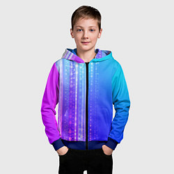 Толстовка на молнии детская Неоновая абстракция полосы, цвет: 3D-синий — фото 2