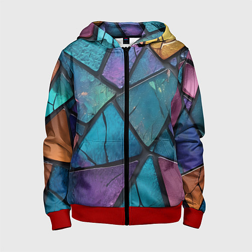 Детская толстовка на молнии Яркое стекло / 3D-Красный – фото 1