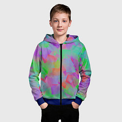 Толстовка на молнии детская Разноцветные слайды - абстракция, цвет: 3D-синий — фото 2