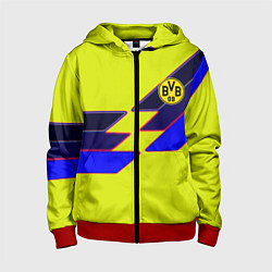 Толстовка на молнии детская Боруссиа текстура спорт, цвет: 3D-красный
