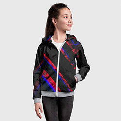 Толстовка на молнии детская Неоновые штрихи геометрия, цвет: 3D-меланж — фото 2