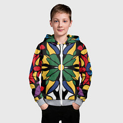 Толстовка на молнии детская Узор калейдоскоп, цвет: 3D-меланж — фото 2