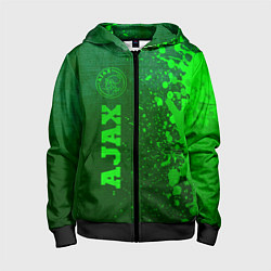 Толстовка на молнии детская Ajax - green gradient по-вертикали, цвет: 3D-черный