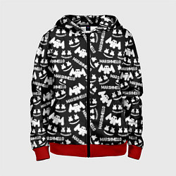 Толстовка на молнии детская Marshmello pattern music, цвет: 3D-красный