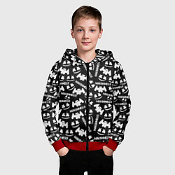 Толстовка на молнии детская Marshmello pattern music, цвет: 3D-красный — фото 2
