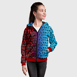 Толстовка на молнии детская Marshmello gradient, цвет: 3D-красный — фото 2